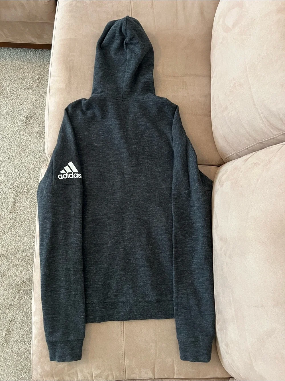 adidas Charcoal Gray Hoodie and Joggers Set with White Logos sz medium